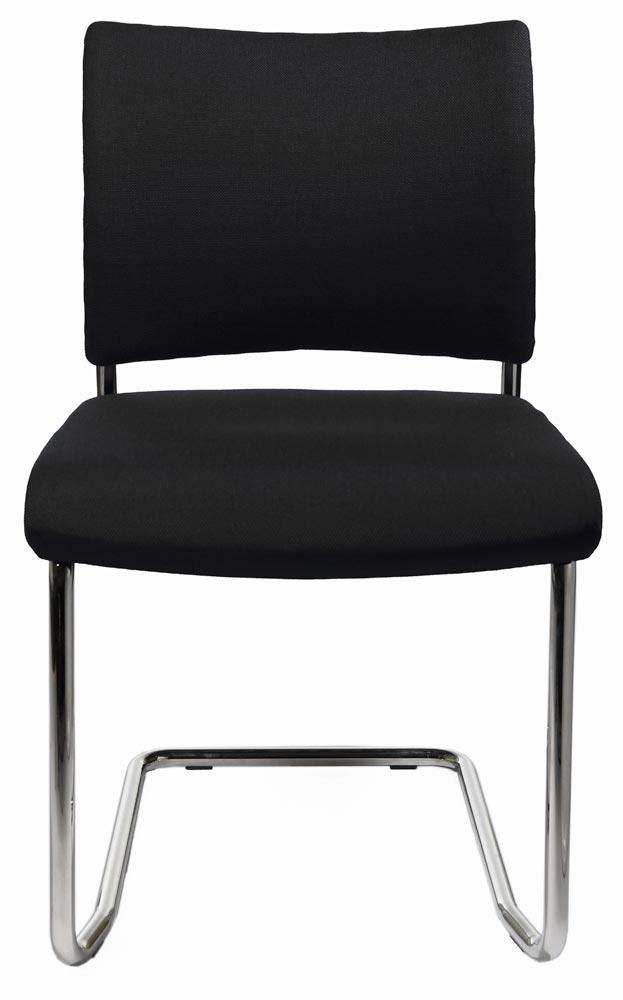 Freischwinger, Sitz-BxTxH 480x450x450 mm, Gesamthöhe 850 mm, Gestell verchromt, Sitz- + Rückenpolster schwarz, VE 2 Stück