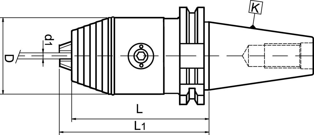 NC-Schnellspannbohrfutter DIN 69871A Spann-Ø 0,3-8 mm SK40 Auskraglänge 73 mm