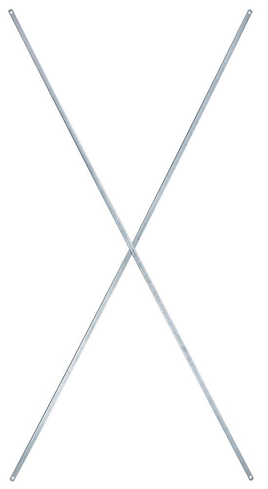 Diagonalkreuz, Stahl verzinkt, Regalbreite 1290 mm, Regalhöhe 2500 mm
