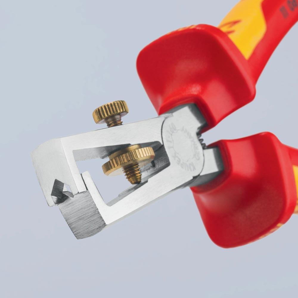 Abisolierzange Länge 160 mm VDE verchromt Mehrkomponenten-Hüllen mit Öffnungsfeder