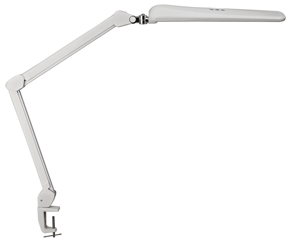 LED-Leuchte CRAFT, Klemmfuß, Leuchtenkopf 80x450 mm, Höhe 470 mm, 90 LEDs, 14 W, dimmbar, weiß