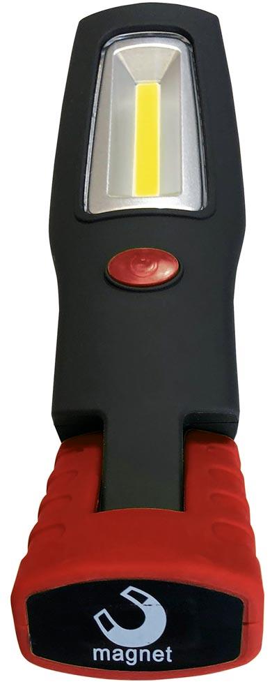FACTOR COB-LED Handlampe 120/400 lm, mit Magnet, Aufhängehaken und Batterien