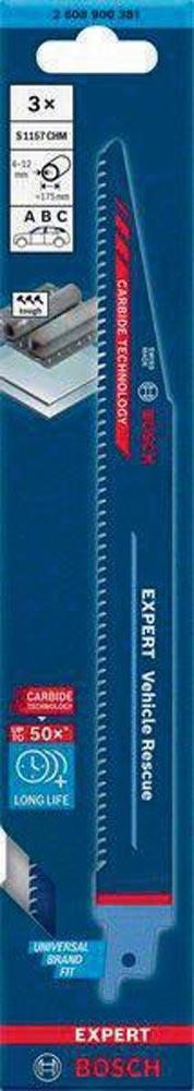 Säbelsägeblatt Expert Automotive Steel Länge 225 mm Breite 20 mm Zahnteilung TPI 8 3 mm S-Schaft 3 Stück / Karte