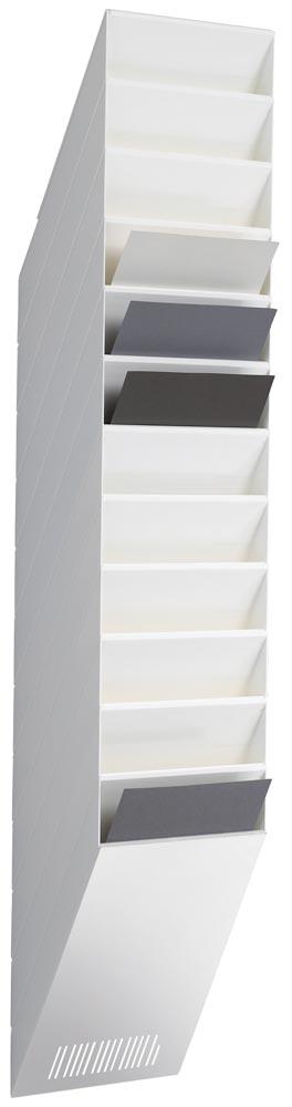 Prospektspender-Set, best. aus 12 Fächern A4 hoch, BxTxH 240x135x1115 mm, weiß