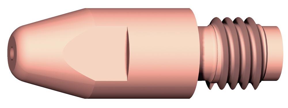 Stromdüse, gerade, E-Cu, M8, für Draht-Dm. 1,6 mm, D. 10 mm, Länge 30 mm