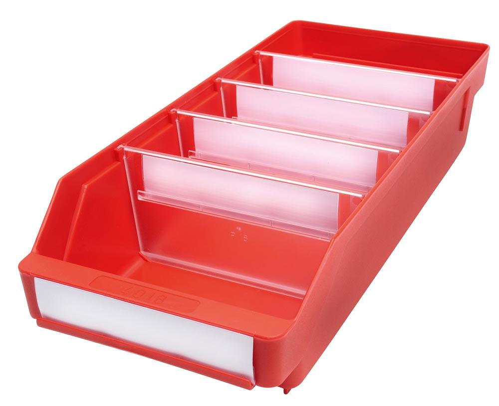 Regalkasten, PP, BxTxH 180x400x95 mm, Farbe rot, VE 20 Stück