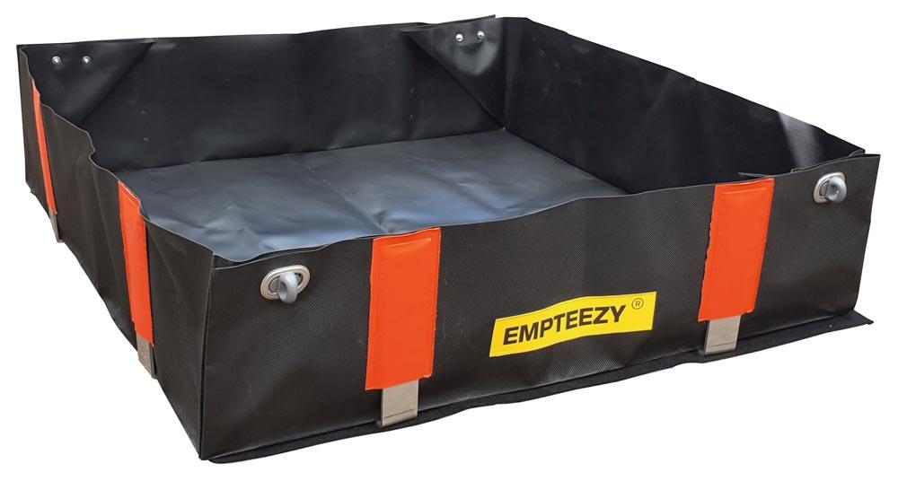 Flexible Auffangwanne, BxTxH 950x950x250mm, Aufnahme 225 Liter, für 1x200 Liter Fass, Gewicht 5,5kg