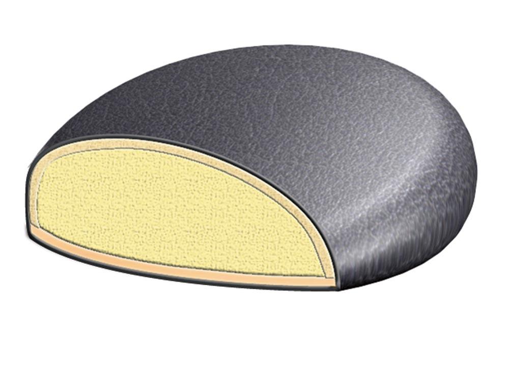 Stehhilfe mit Rückenlehne, Bezug Skai schwarz, Höhenverstellung 550-900 mm, RAL 3020