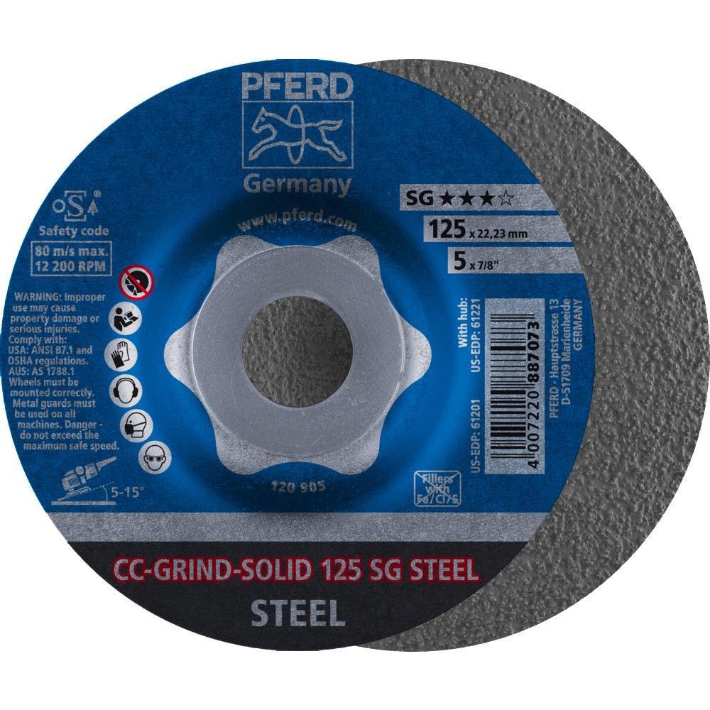 Schleifscheibe CC-GRIND-SOLID SG STEEL D125xSmm gekröpft Stahl Bohrung 22,23 mm