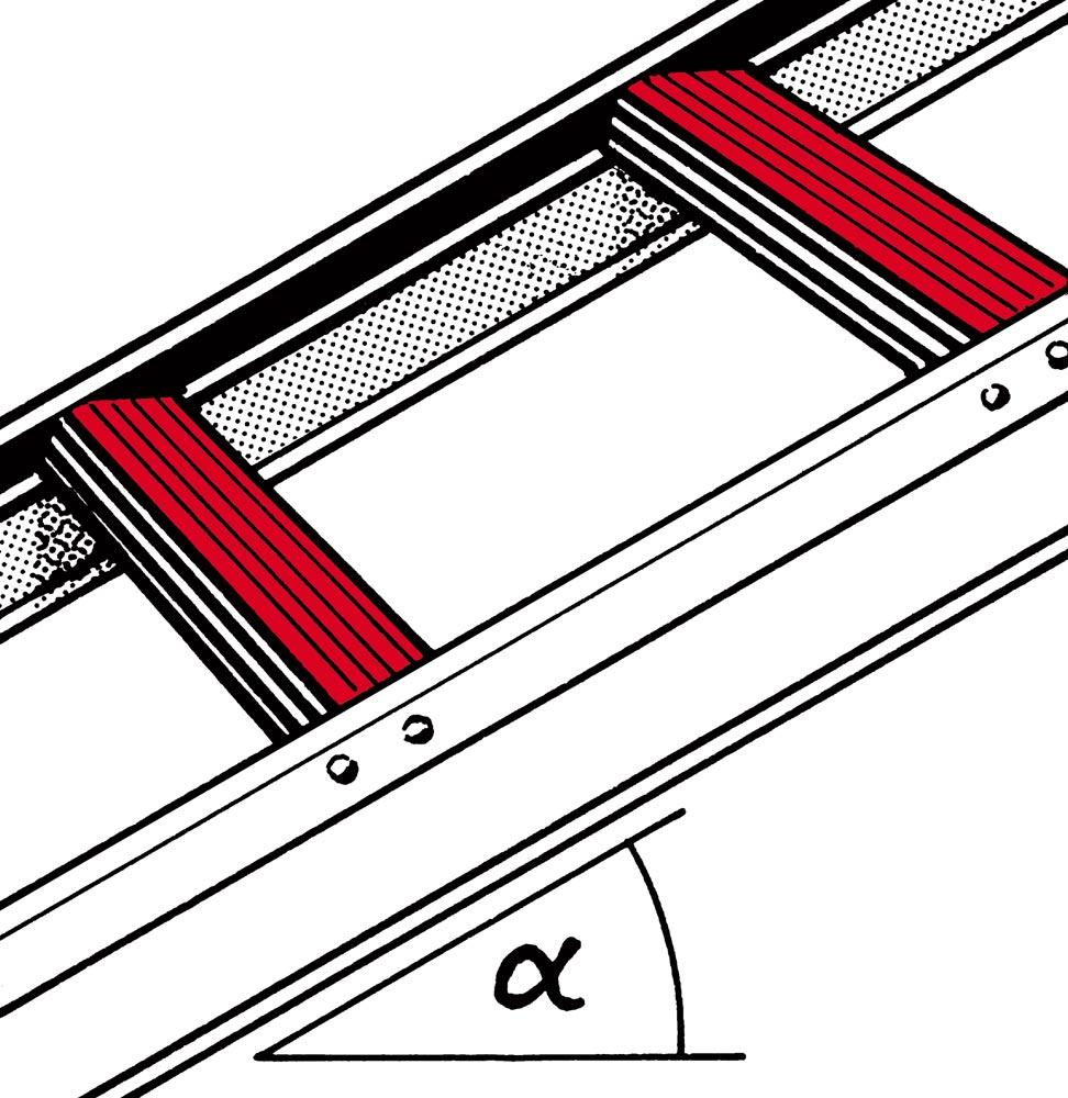 Dachleiter, Alu natur, 10 Sprossen, Länge 2800 mm, Gewicht 4,9 kg