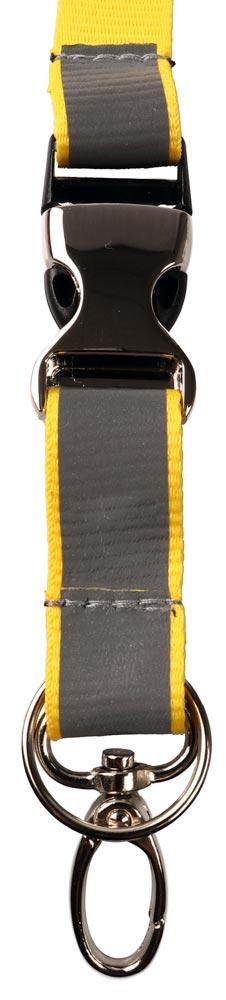 Sicherheits-Umhängeband, Polyester, LxB 550x20 mm, mit Leichtverschluss, Karabinerhaken + Schlüsselring, weiß, VE 30 Stück