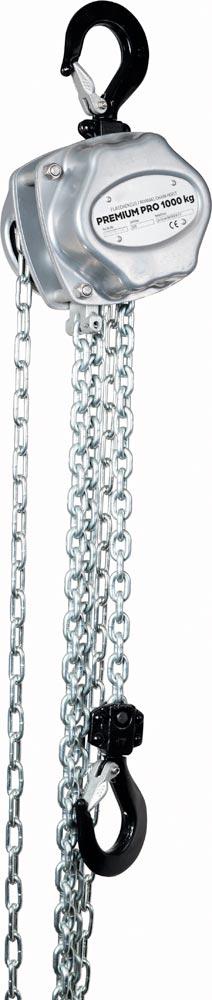 Stirnradflaschenzug Premium Pro, Traglast 1000 kg, Lastketten-Durchm. 6 mm, 1-strängig