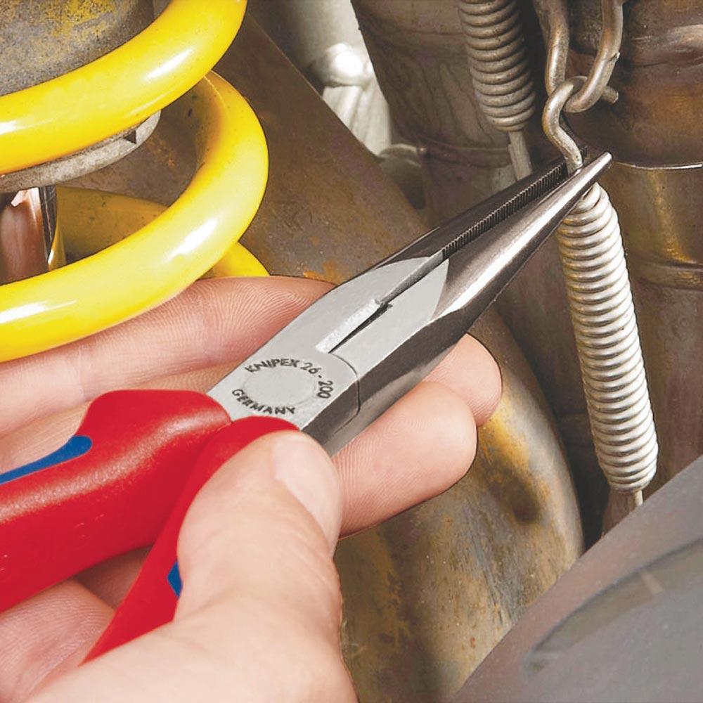Flachrundzange Länge 200 mm poliert 40 gewinkelt Comfort-Griffe
