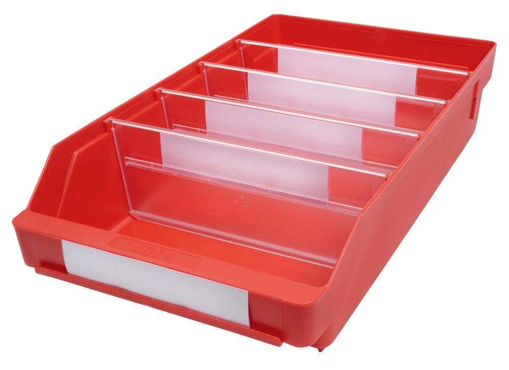 Regalkasten, PP, BxTxH 240x400x95 mm, Farbe rot, VE 15 Stück