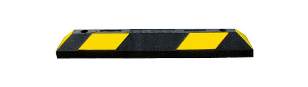 Parkplatzbegrenzer Farbe schwarz-Gelb-Ausf. Recy.-Gummi mit Reflektorstreifen, inkl. Dübelmaterial LxBxH 1800x150x100 mm,