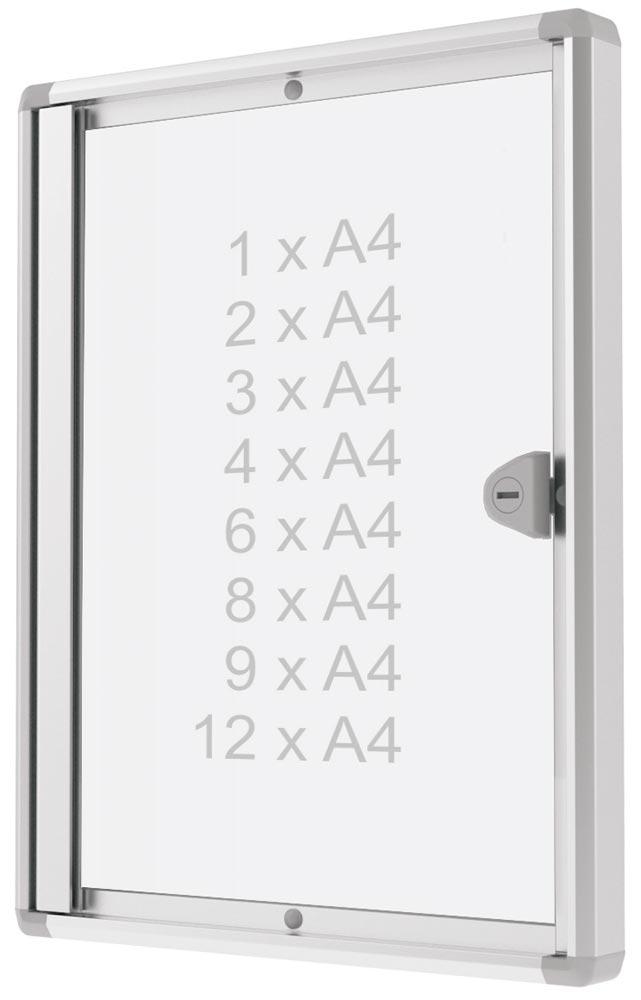 Schaukasten 3 x A4 B710xH351mm abgeschrägte Ecken für Innenbereich