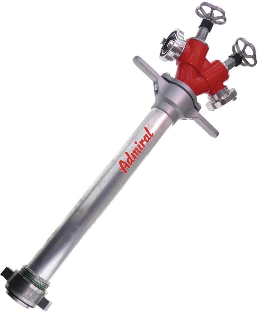 Hydrantenstandrohr STORZ Aluminium DN 80 2 x C-Abgang, 2 Ventile