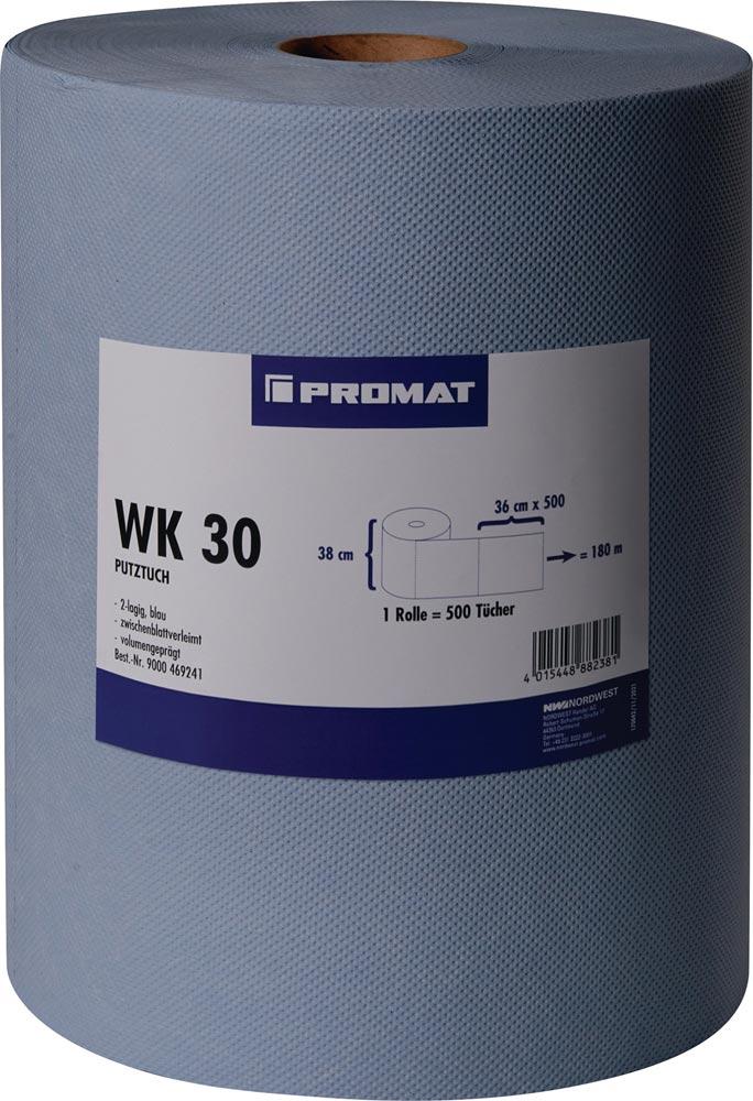 Putztuch WK 30 L360xB380ca. mm blau 3-lagig, volumengeprägt