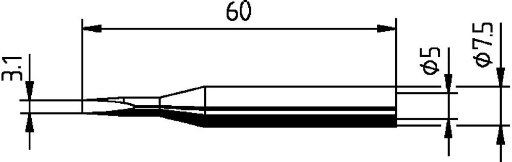 Lötspitze Serie 172 meißelförmig Breite 3,1 mm 0172 KD/SB