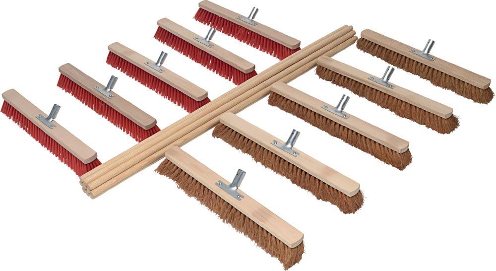 Besenset je 5 Kokos-/Elaston Länge 600 mm mit 10 Stielen L.1400 mm