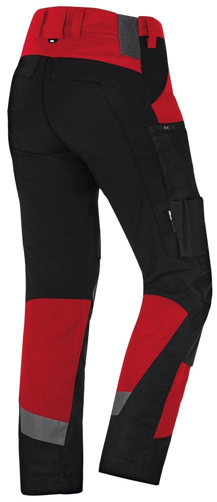 Arbeitshose elastisch LEO, rot-schwarz Gr. 88
