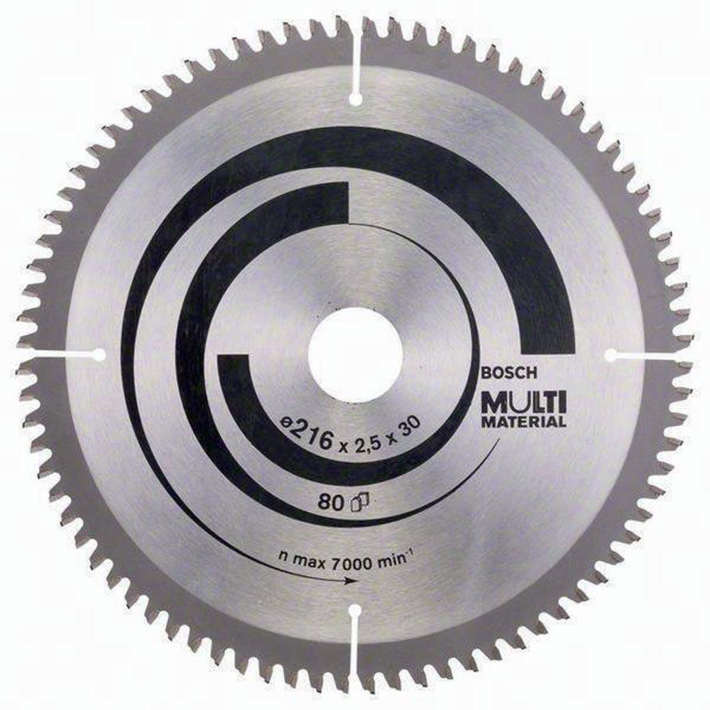 Kreissägeblatt Außen-Ø 216 mm Zähnezahl 80 HLTCG Bohrung 30 mm Schnittbreite 2,5 mm HM