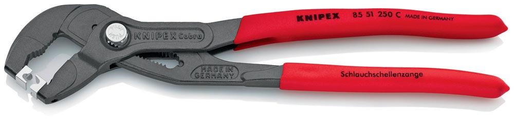 Schlauchschellenzange Gesamtlänge 250 mm Kopf grau atramentiert Kunststoffüberzug Schlauchschellenzange Gesamtlänge 250 mm Kopf grau atramentiert Kunststoffüberzug