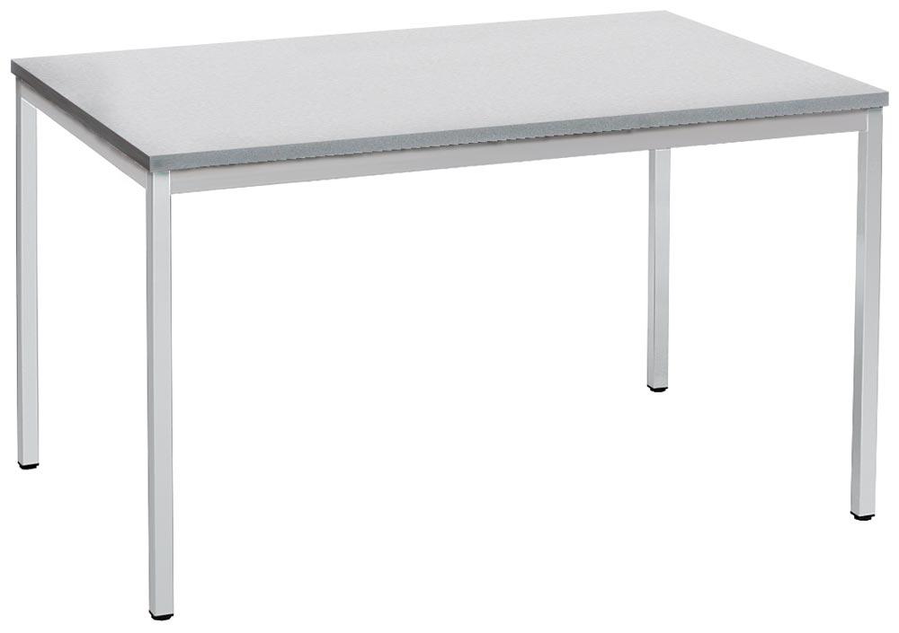 Besprechungstisch, BxTxH 1200x800x740 mm, Vierkantrohrgestell, lichtgrau, Tischplatte 25 mm, weiß