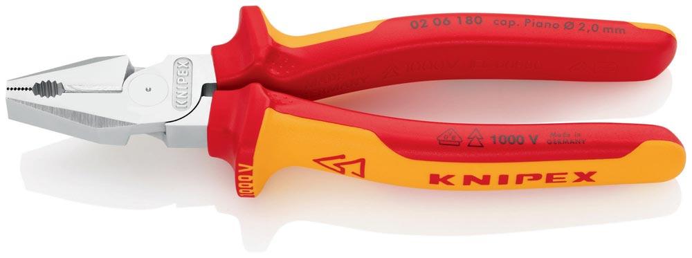 Kraftkombizange Länge 180 mm verchromt Mehrkomponenten-Hüllen VDE Kraftkombizange Länge 180 mm verchromt Mehrkomponenten-Hüllen VDE