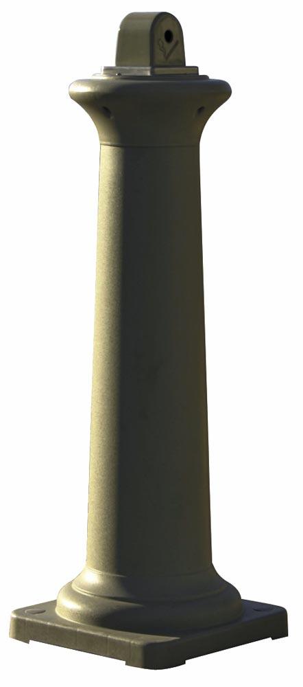 Standascher, rund mit Fuß, Polyethylen, sandbeige, TxH 330x980 mm, Kapazität 600 Zigaretten