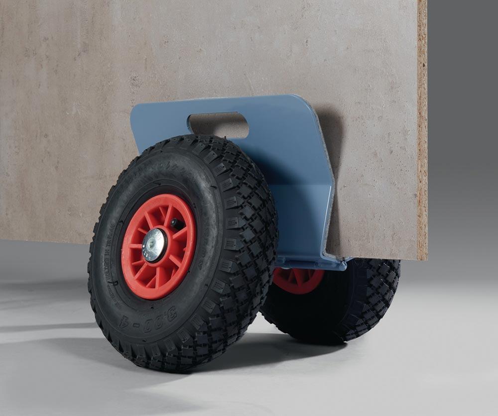 Plattenroller Außen-L300xB298xH305 mm mit Klemmbacken Bereifung Luft Tragfähigkeit 250 kg