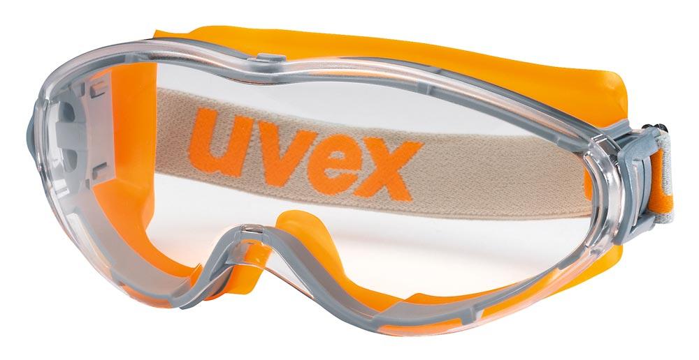 Vollsicht-Schutzbrille uvex ultrasonic, Scheiben PC farblos, Rahmen grau/orange