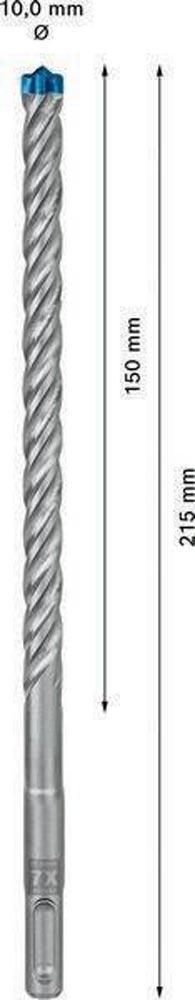 Hammerbohrer Expert SDS-7X Ø 10,0 mm Arbeits-L.150 mm L.215 mm SDS-plus 1 Stück Hammerbohrer Expert SDS-7X Ø 10,0 mm Arbeits-L.150 mm L.215 mm SDS-plus 1 Stück