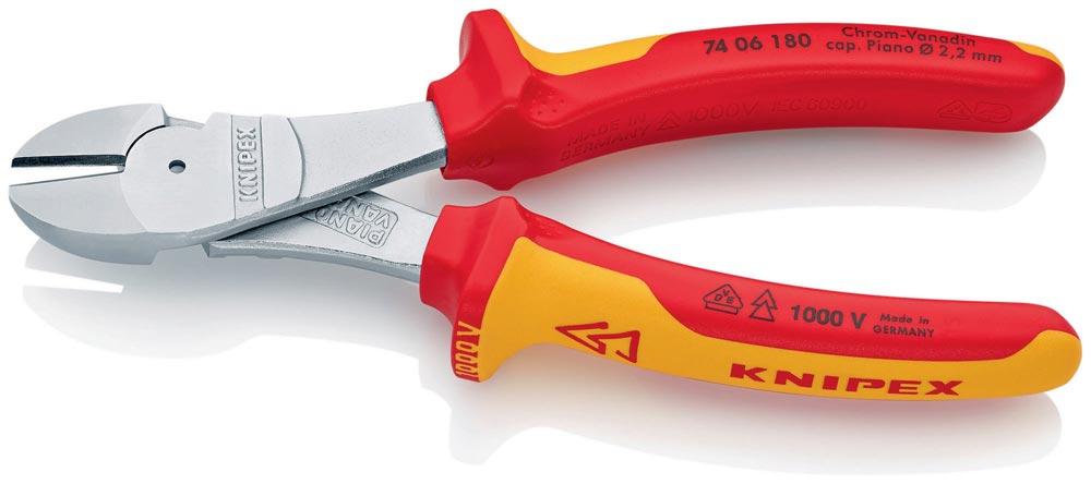 Kraftseitenschneider Länge 180 mm VDE Form 0 Mehrkomponenten-Hüllen