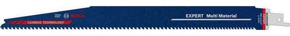Säbelsägeblatt Expert Multimaterial Länge 300 mm Breite 25 mm Zahnteilung TPI 6-8 3-4 mm S-Schaft 1 Stück / Karte