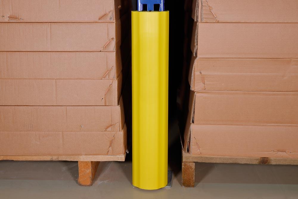 Regalanfahrschutz, Spezialkunststoff, Höhe 600 mm, für Regalbreite 75-100 mm, gelb