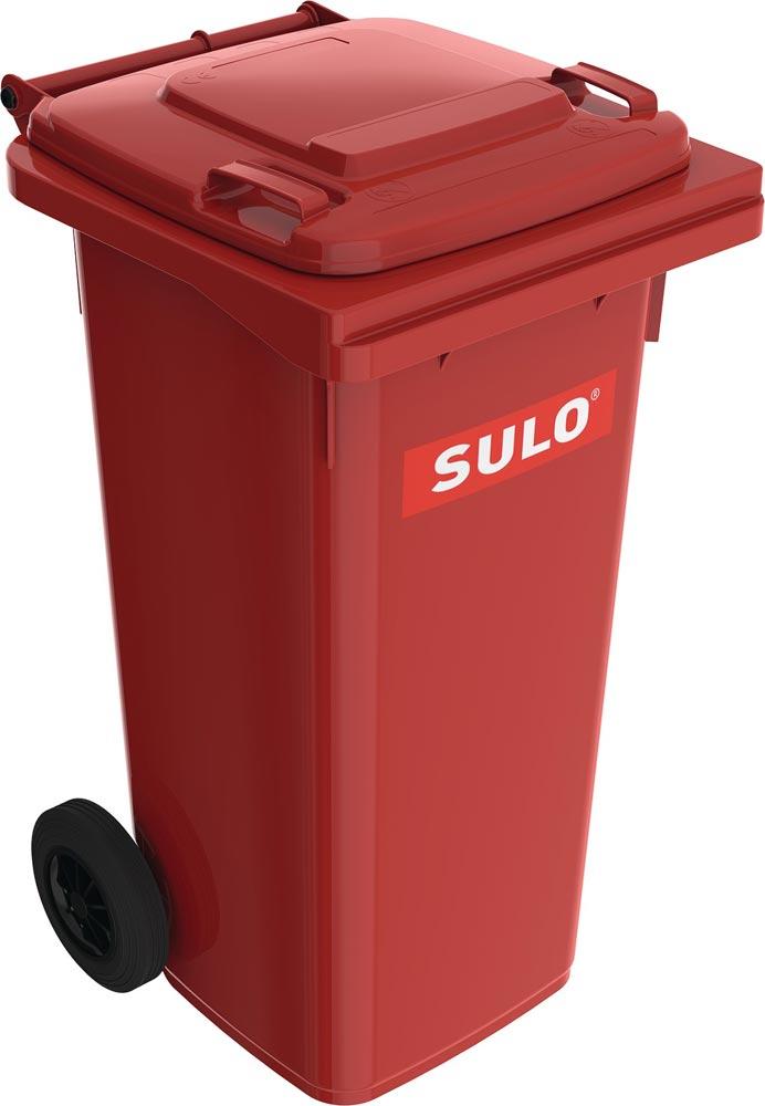 Müllgroßbehälter 120 l HDPE rot fahrbar, nach EN 840