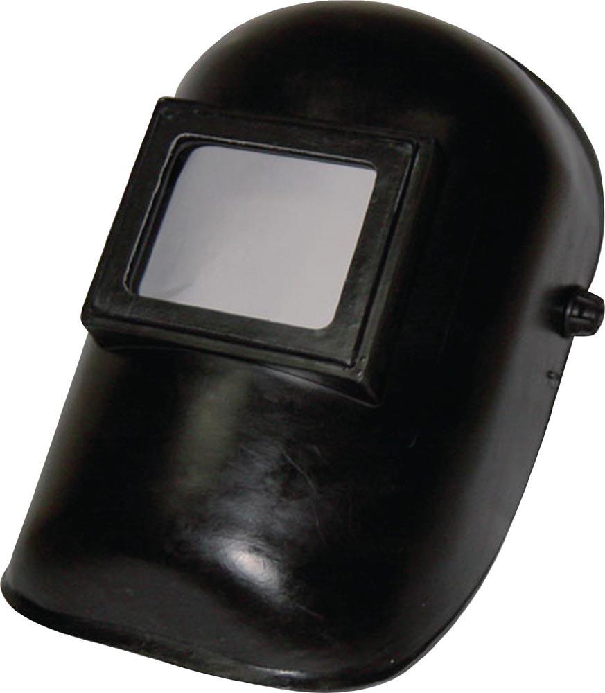 Schweißerkopfschutzhaube mit DIN-9-Glas und Vorsatzglas 90 x 110 mm Kunststoff