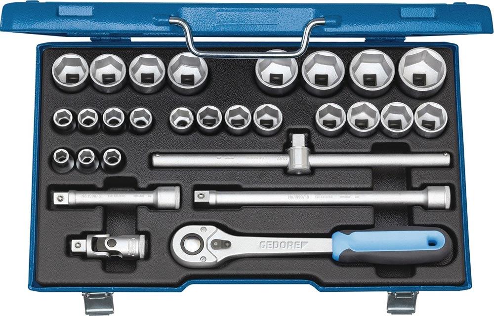 Steckschlüsselsatz 19 VMU-10 28-teilig 1/2  Schlüsselweiten 10-36 mm Anzahl Zähne 48 6-Kant Steckschlüsselsatz 19 VMU-10 28-teilig 1/2  Schlüsselweiten 10-36 mm Anzahl Zähne 48 6-Kant