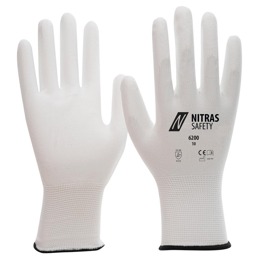Nylon-Strickhandschuhe 6200, Farbe weiß, Gr. 11