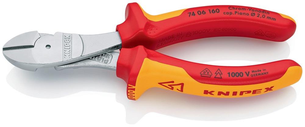 Kraftseitenschneider Länge 160 mm VDE Form 0 Mehrkomponenten-Hüllen