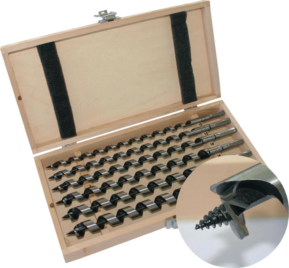 Schlangenbohrersatz 8-teilig Länge 320 mm 6 - 20 mm in Holzkassette