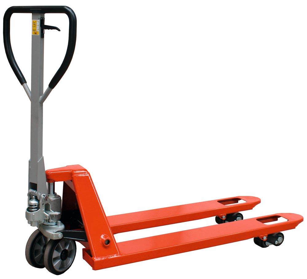Gabelhubwagen, Traglast 2500 kg, Gabellänge 1150 mm, Hubbereich 85-200 mm, Bereifung Vollgummi/PU tandem
