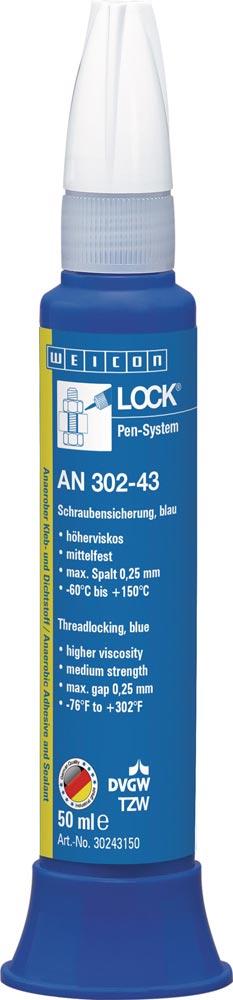 Schraubensicherung WEICONLOCK® AN 302-43 50 ml mittelfest hochviskos blau DVGW, KTW Pen