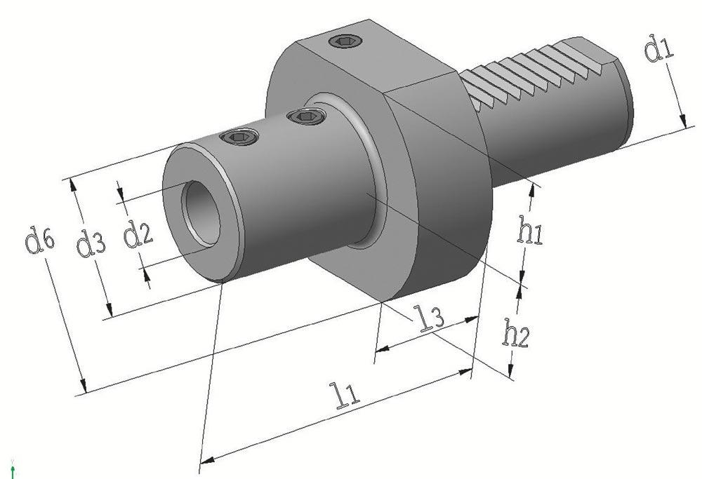 Werkzeughalter E1 DIN 69880 Spann-Ø 25 mm VDI30 passend zu Wendeplattenbohrer