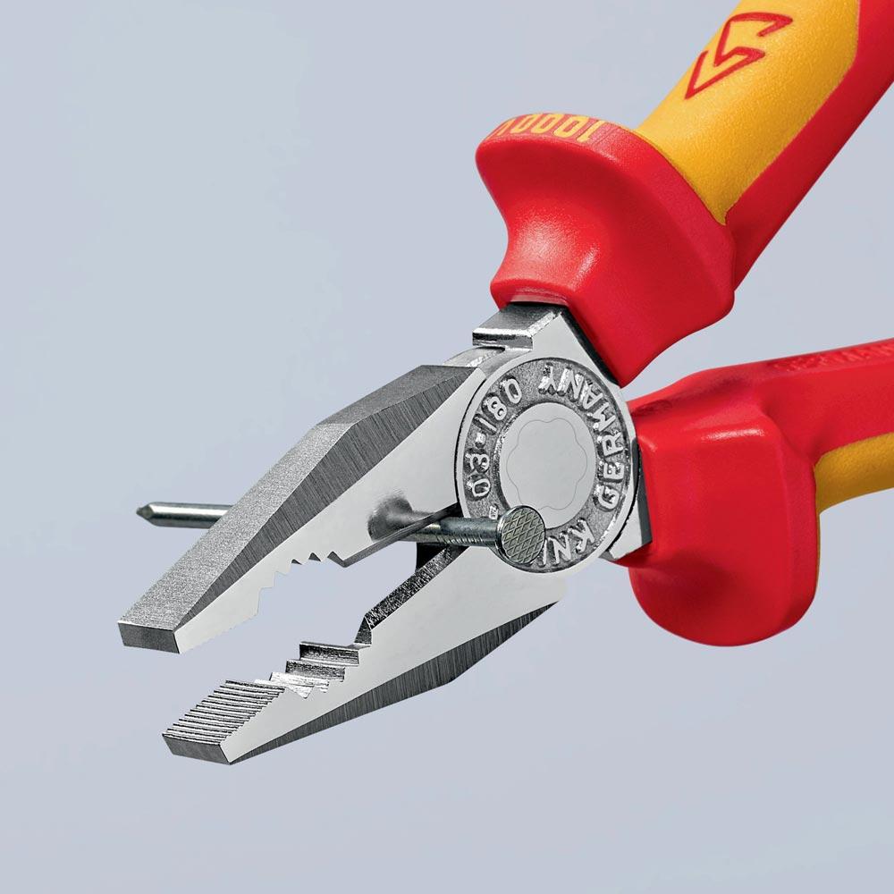 Kombizange Länge 180 mm Mehrkomponenten-Hüllen verchromt VDE mit Befestigungsöse Kombizange Länge 180 mm Mehrkomponenten-Hüllen verchromt VDE mit Befestigungsöse