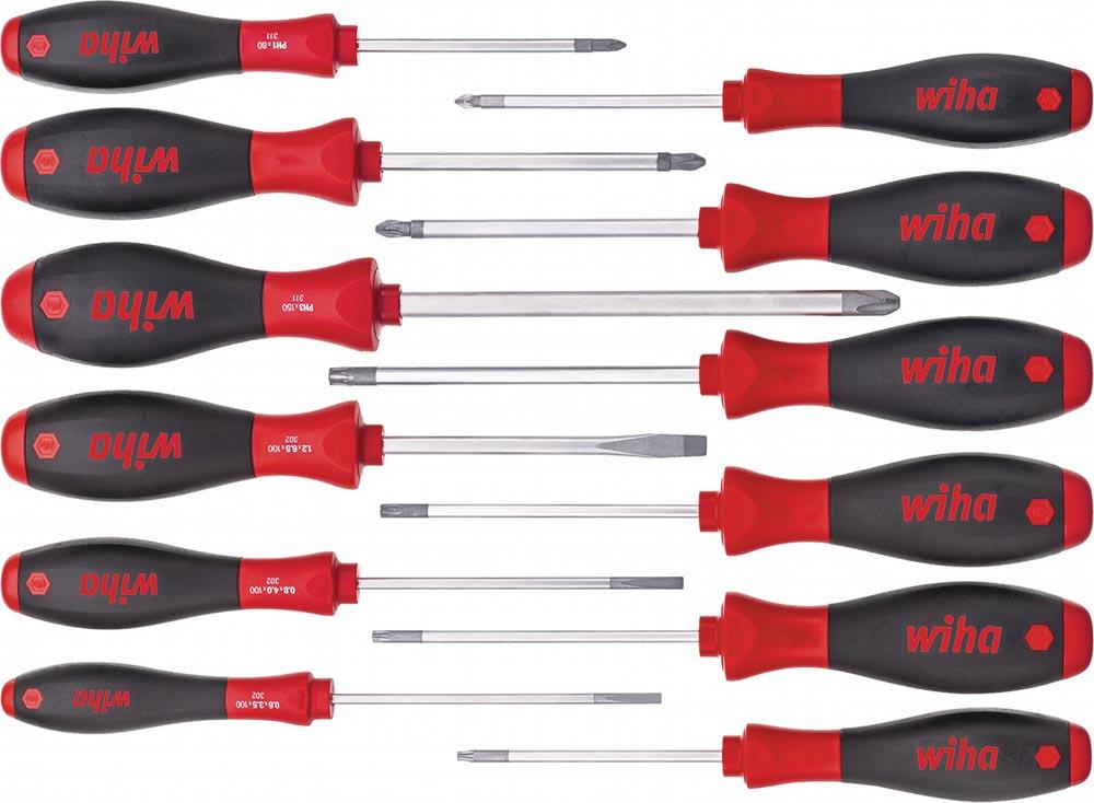 Schraubendrehersatz 302 H12 12-teilig Schlitz / PH / PZD / TX Mehrkomponentengriffen Rundklinge Schraubendrehersatz 302 H12 12-teilig Schlitz / PH / PZD / TX Mehrkomponentengriffen Rundklinge