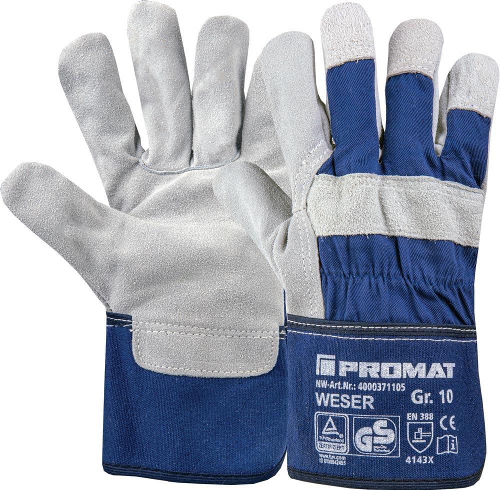 Handschuhe Weser Größe 10 blau EN 388 PSA-Kategorie II