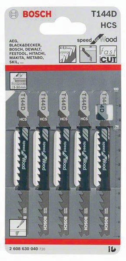 Stichsägeblatt T 144 D Gesamtlänge 100 mm Zahnteilung 4-5,2 mm HCS 5 Stück / Karte