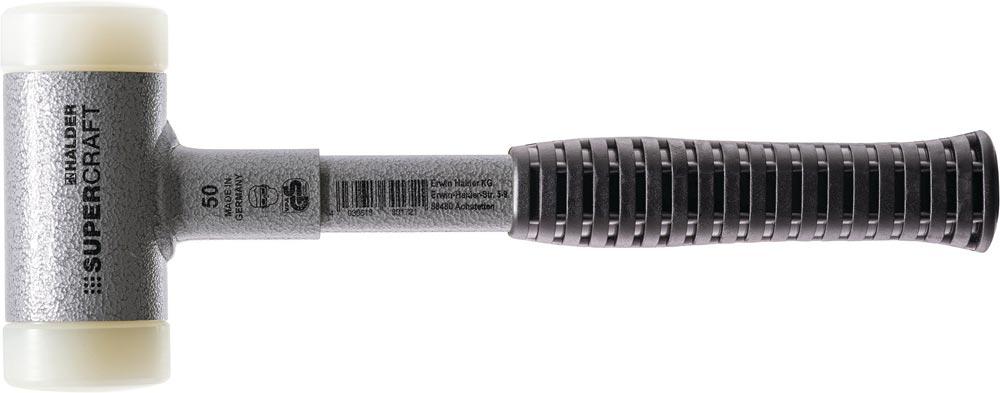 Schonhammer SUPERCRAFT Länge 300 mm Kopf-Ø 40 mm Stahlrohr rückschlagfrei hart Nylon weiß